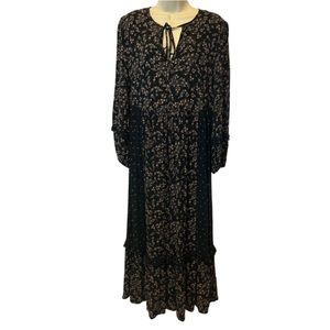 Universal Thread Women’s Floral Tie Front Boho Maxi Dress